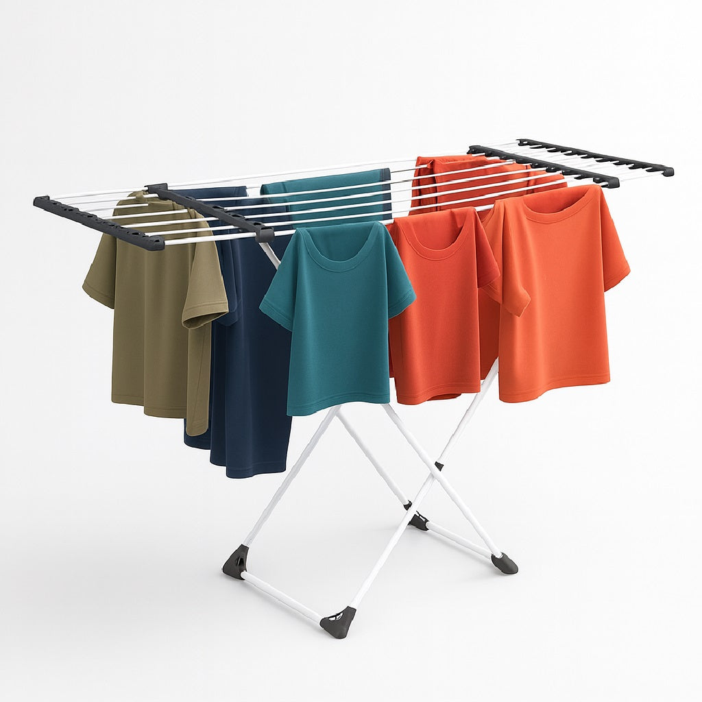 Stendino XXL Estensibile 18 MT Pieghevole Salvaspazio Telescopico con Ruote