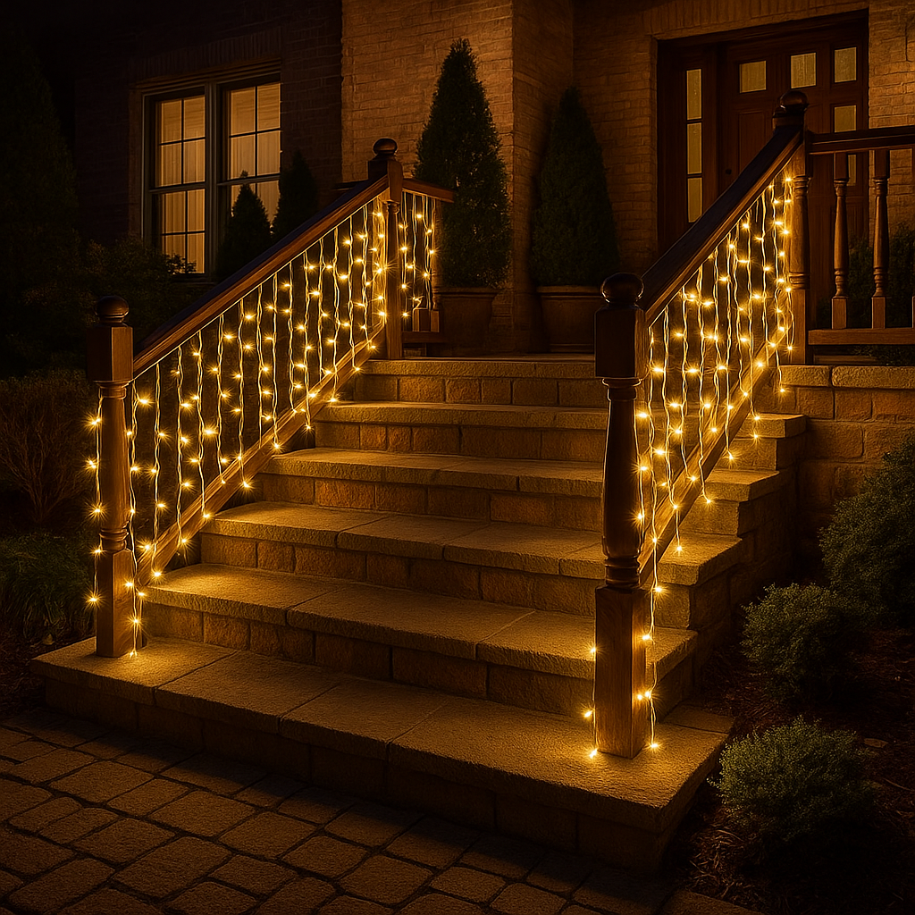 Tenda Luminosa LED 6x3 Metri Luci a Cascata Bianco per Interni ed Esterni COLORE LED: BIANCO CALDO