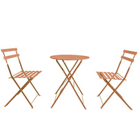 Set 3 Pezzi Giardino Tavolo 2 Sedie da Bistrot Pieghevole Modello Parigi Pesca
