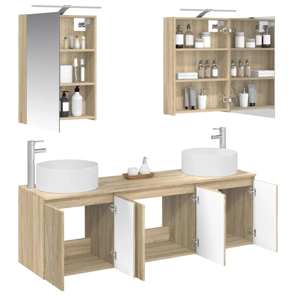 Set di Armadi da Bagno 5 pcs Rovere Sonoma Legno ingegnerizzato 3406553