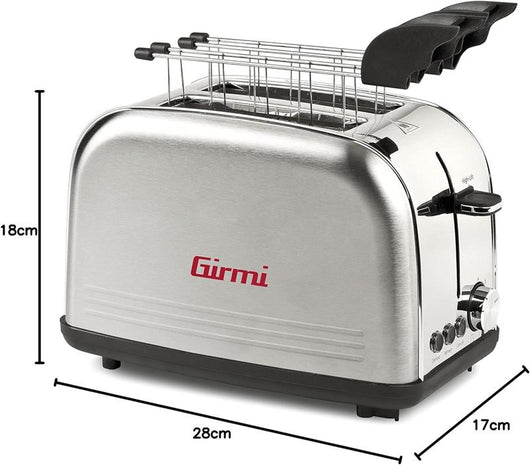 GIRMI TOSTAPANE 800W CON 8 LIVELLI DI COTTURA IN ACCIAIO DIMENSIONI 28X17X18H CM