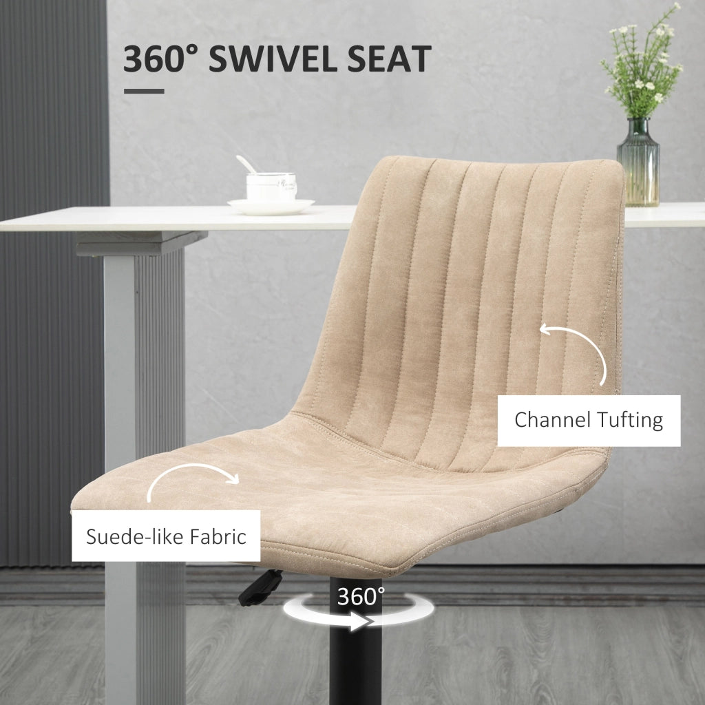 EasyComfort Sgabelli da Bar Set 2 Pezzi ad Altezza Regolabile, in Acciaio e Poliestere, 47.5x57.5x95-116 cm, Marrone
