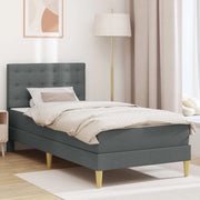 Struttura letto con materasso Grigio scuro 100 x 200 cm Tessuto