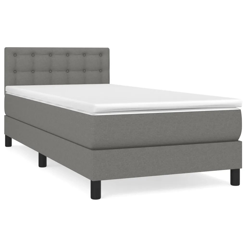 Giroletto a Molle con Materasso-Struttura Letto Grigio Scuro 80x200 cm Tessuto 879298