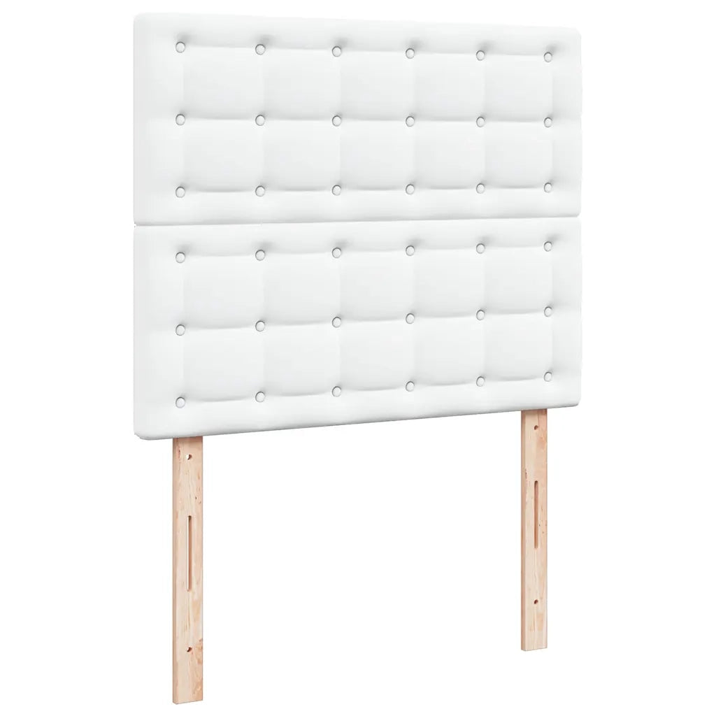 Struttura Letto Pouf con Materasso Bianco 120x190 cm Similpelle 3313841