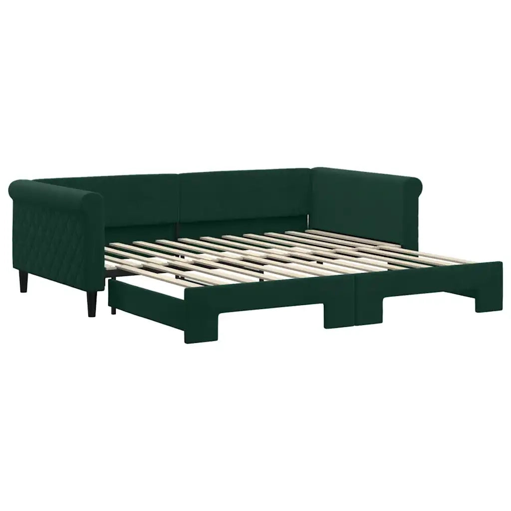 Divano letto | Sof¨¤ letto | Letto singolo Estraibile Verde Scuro 100x200cm Velluto