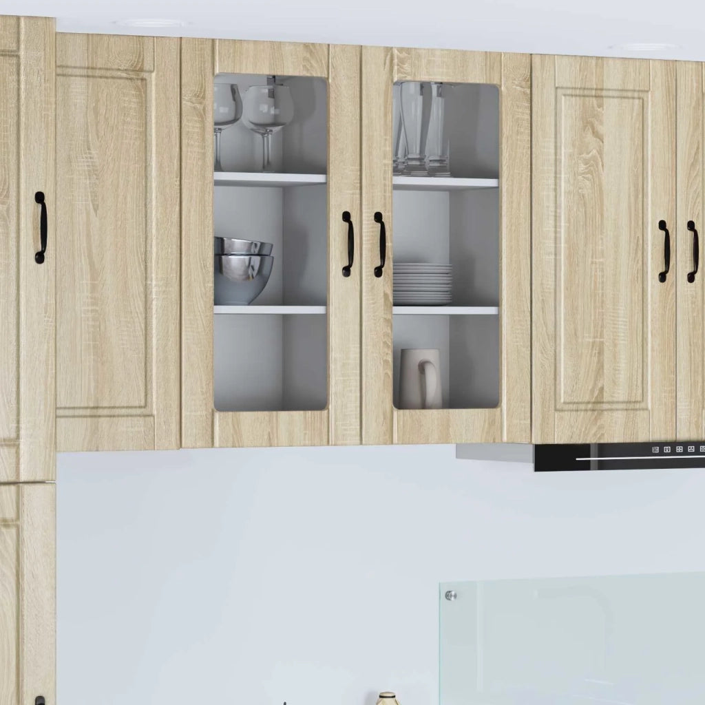 Pensile da cucina | Mobile in vetro da parete PORTO Rovere Sonoma 40 x 31 x 80 cm