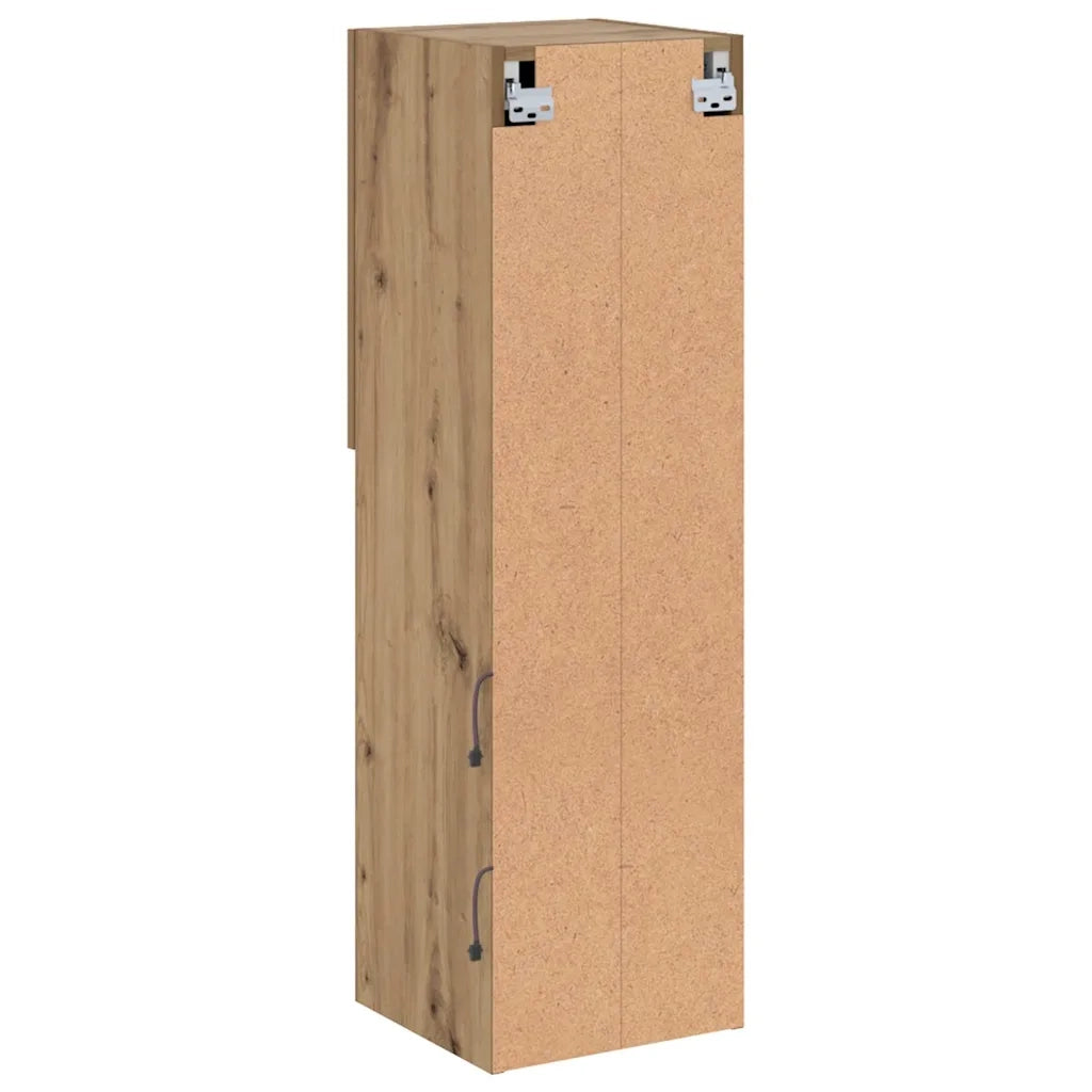 vidaXL Mobili TV con Luci LED 2 pz Rovere Artigianale 30,5x30x102 cm