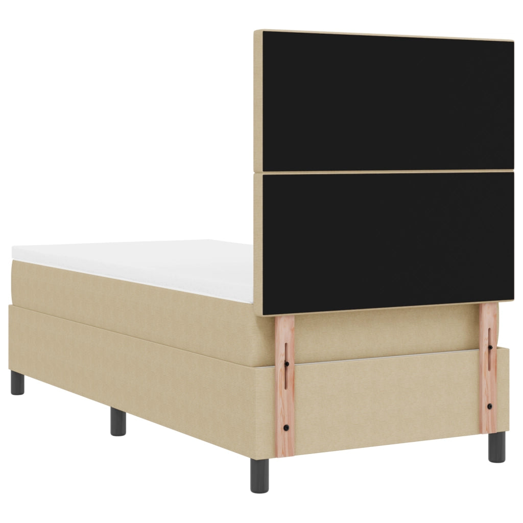 Letto Box Spring con Materasso e Luce LED Verde Grigio 100x200 cm Tessuto Corduroy