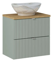 Set mobili bagno 60 cm con piano e lavabo da appoggio Pati Line Reed Green 60 cm