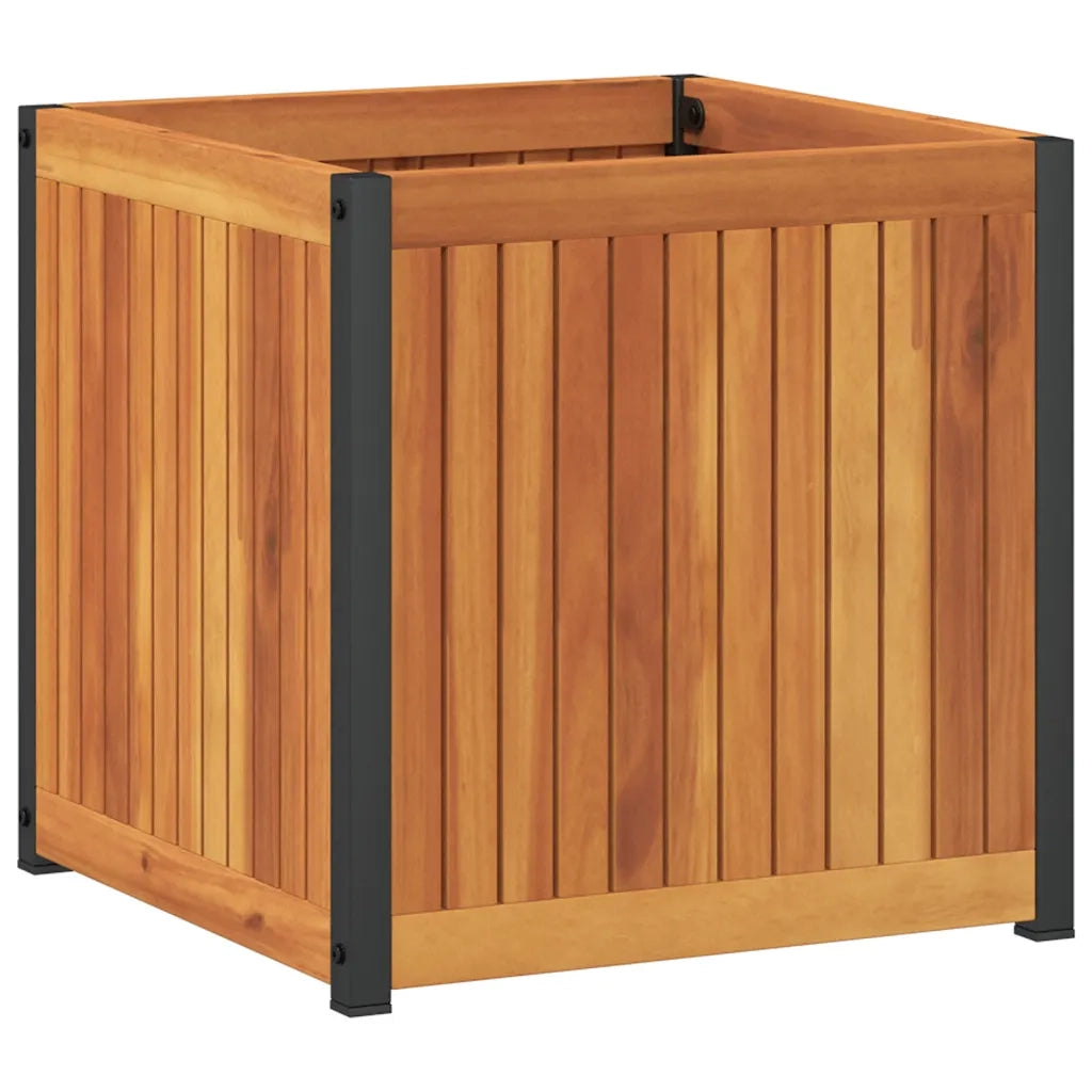 Fioriera | Cassetta per fiori | Vaso da Giardino 45x45x44 cm in Legno Massello di Acacia