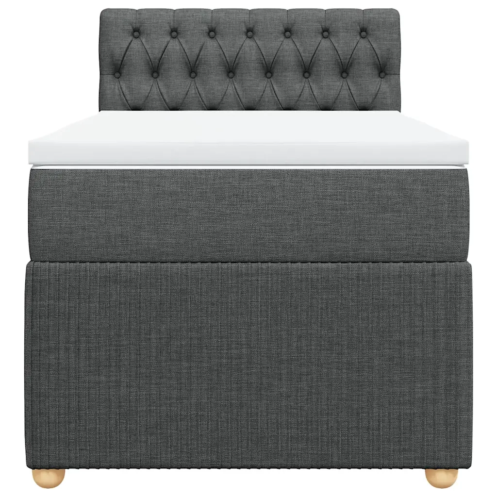 Giroletto a Molle con Materasso Grigio Scuro 80x200 cm Tessuto