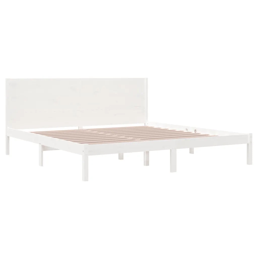 Giroletto senza Materasso Bianco 200x200 cm Legno Massello Pino 3104174