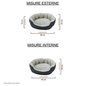 Cuccia Imbottita per Cani e Gatti 48x42x16cm in Poliestere Coccole Panna