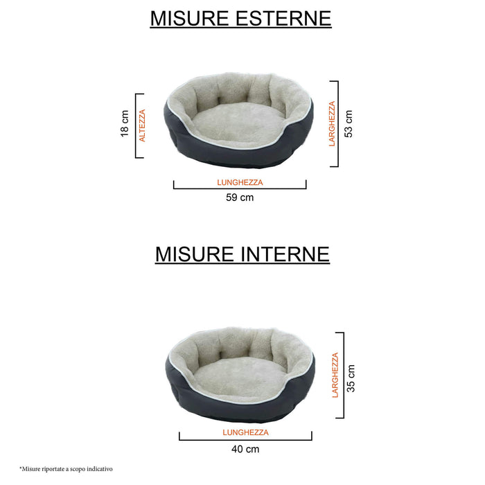 Cuccia Imbottita per Cani e Gatti 48x42x16cm in Poliestere Coccole Panna