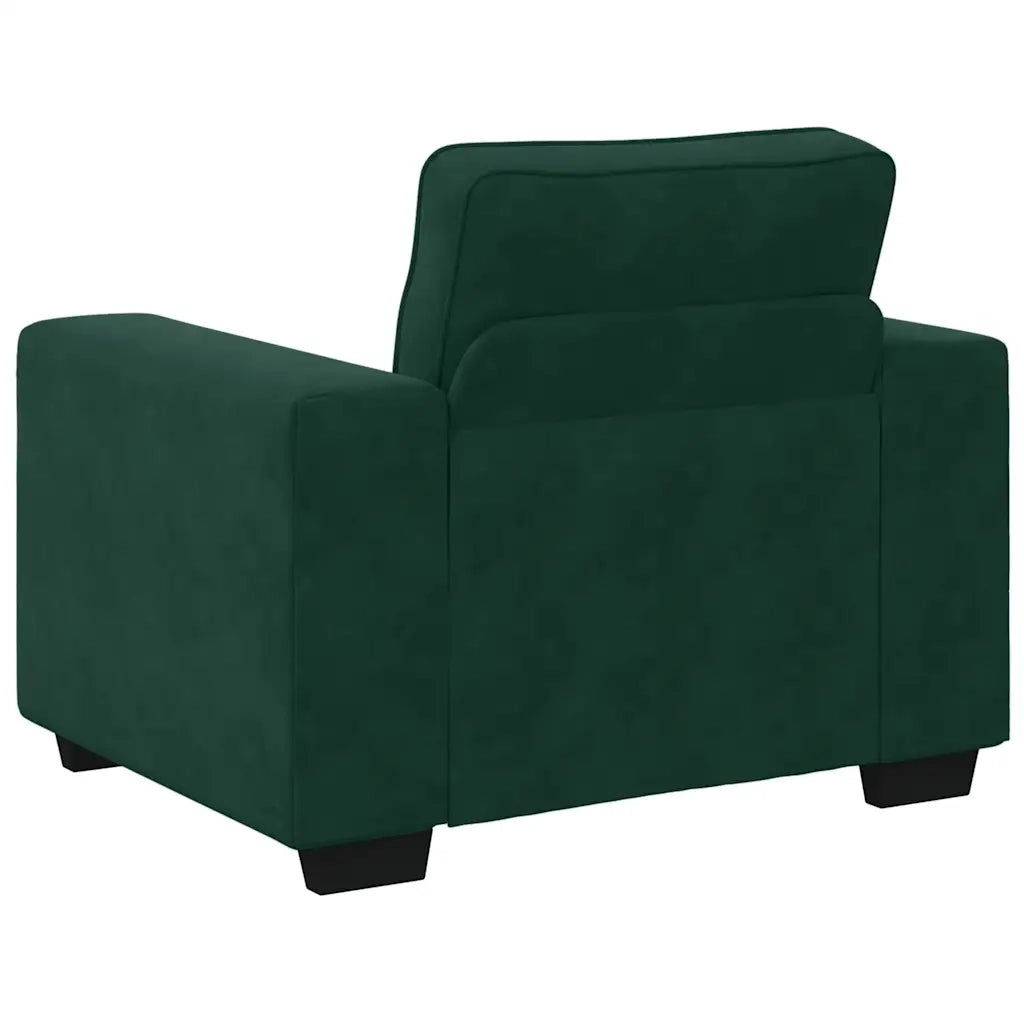 vidaXL Set di Divani 3 pz con Cuscini Verde scuro in Velluto