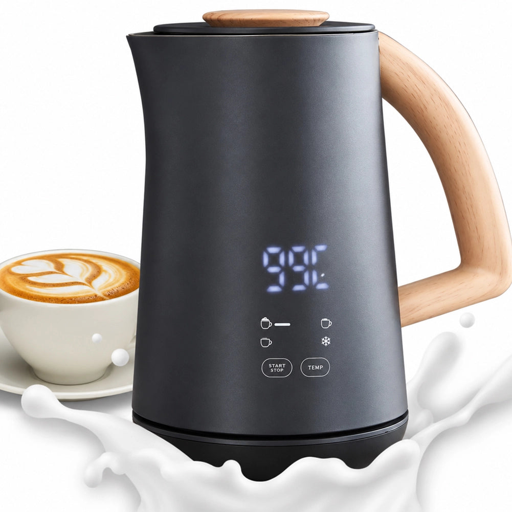 Cappuccinatore Montalatte Nero 500W Riscalda Latte Schiumatore Base Staccabile