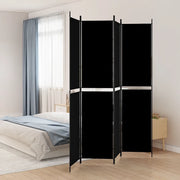 Divisorio a 4 Pannelli Nero 200x220 cm in Tessuto cod mxl 64639