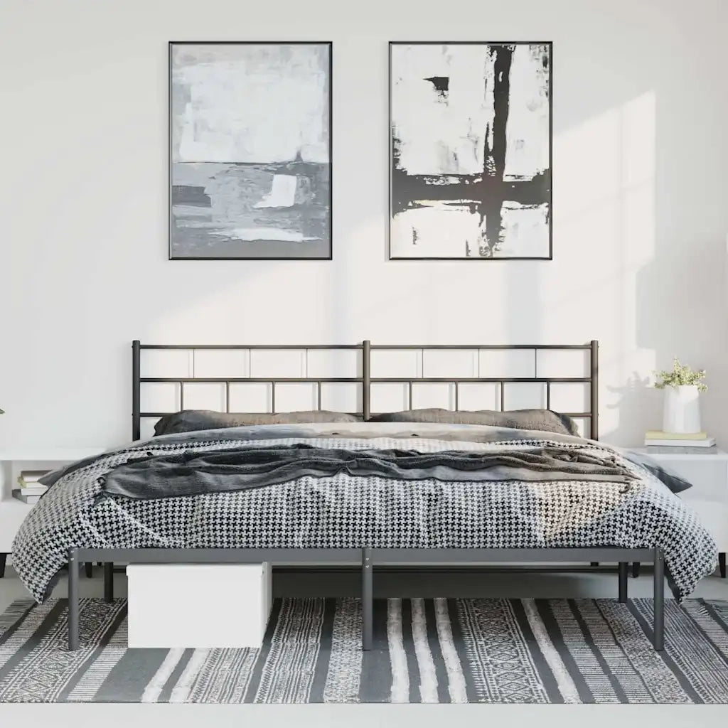 Giroletto con Testiera in Metallo Nero 183x213 cm