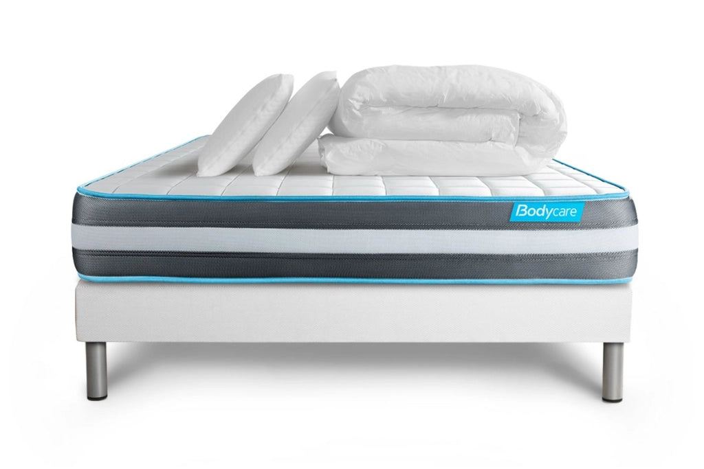 Pacchetto letto completo - Materasso 180x200cm + Box spring con doghe (kit) + 2 cuscini + Piumino - Bodyform