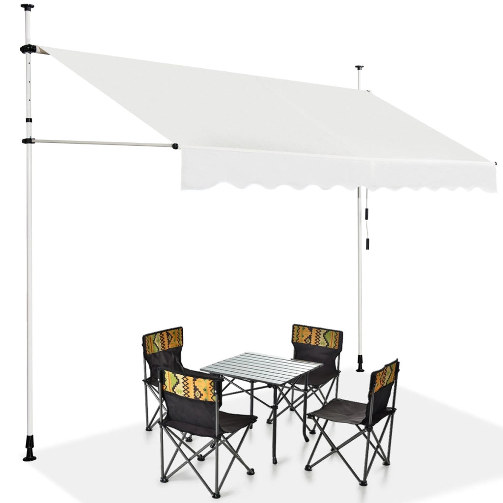 Tenda da sole telescopica e retrattile, Tenda parasole resistente ai raggi UV impermeabile 300 x 120 cm Beige-Tende parasole