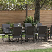 Set da Pranzo per Giardino 11 pcs Nero Acciaio 3335861