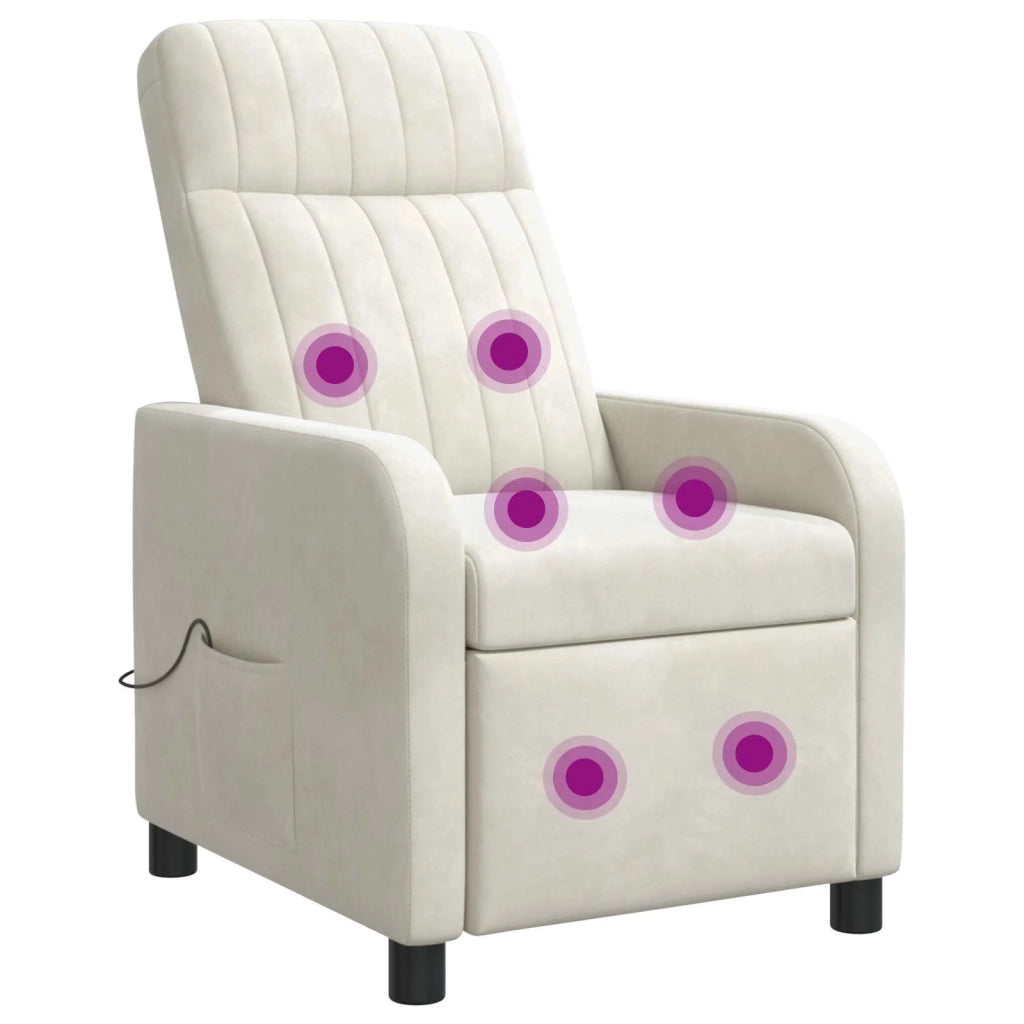Poltrona Massaggiante Crema Velluto (V) 42035127