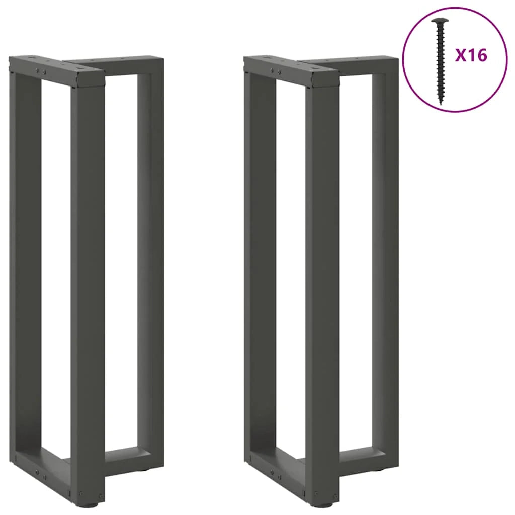 Set di 2 gambe regolabili per tavolo da bar a forma di T 40 x 35 x 110 cm design moderno acciaio antracite 02_0057359