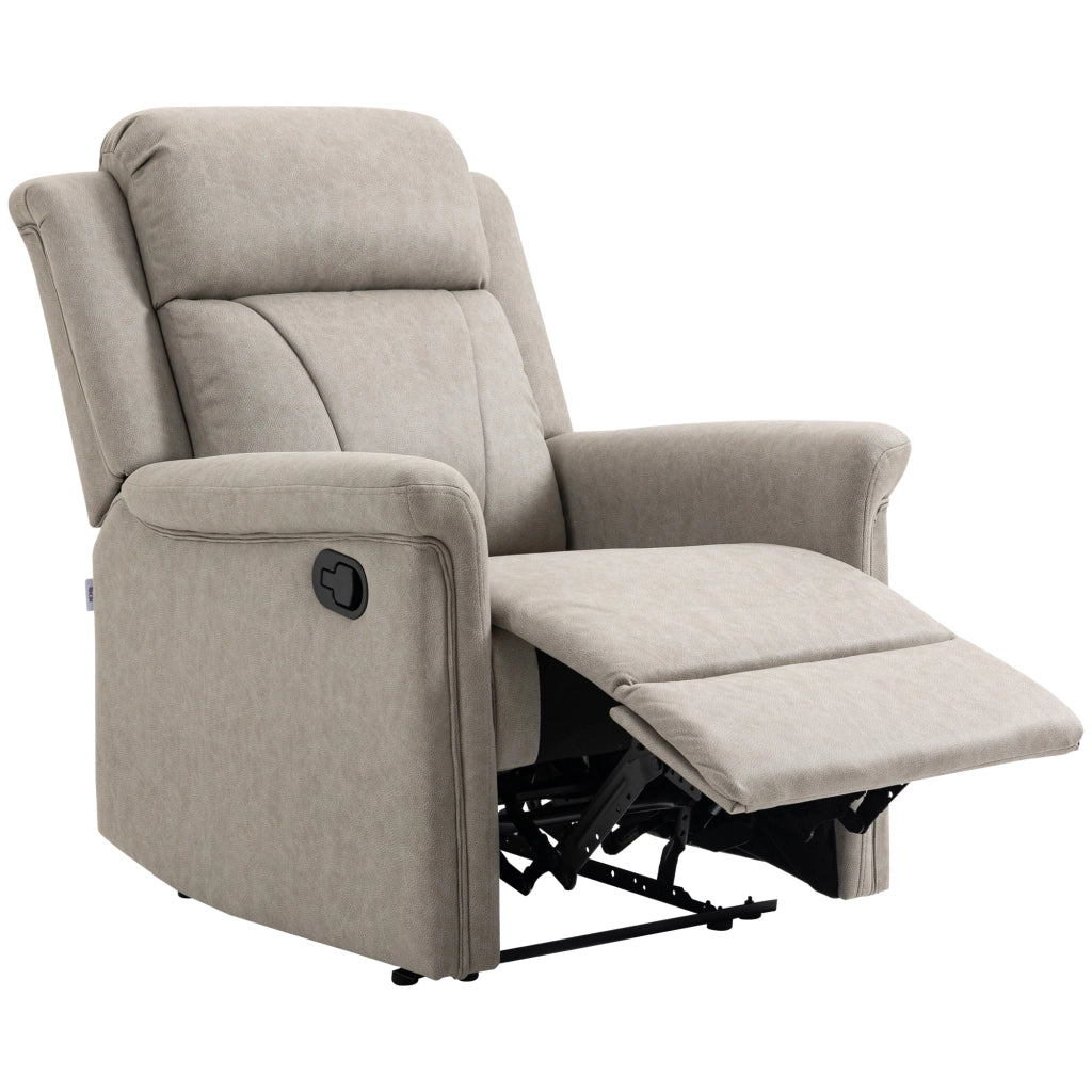 Poltrona Reclinabile con Poggiapiedi e Braccioli Imbottiti ¨C zephmum ¨C Grigio 78x96x102 cm