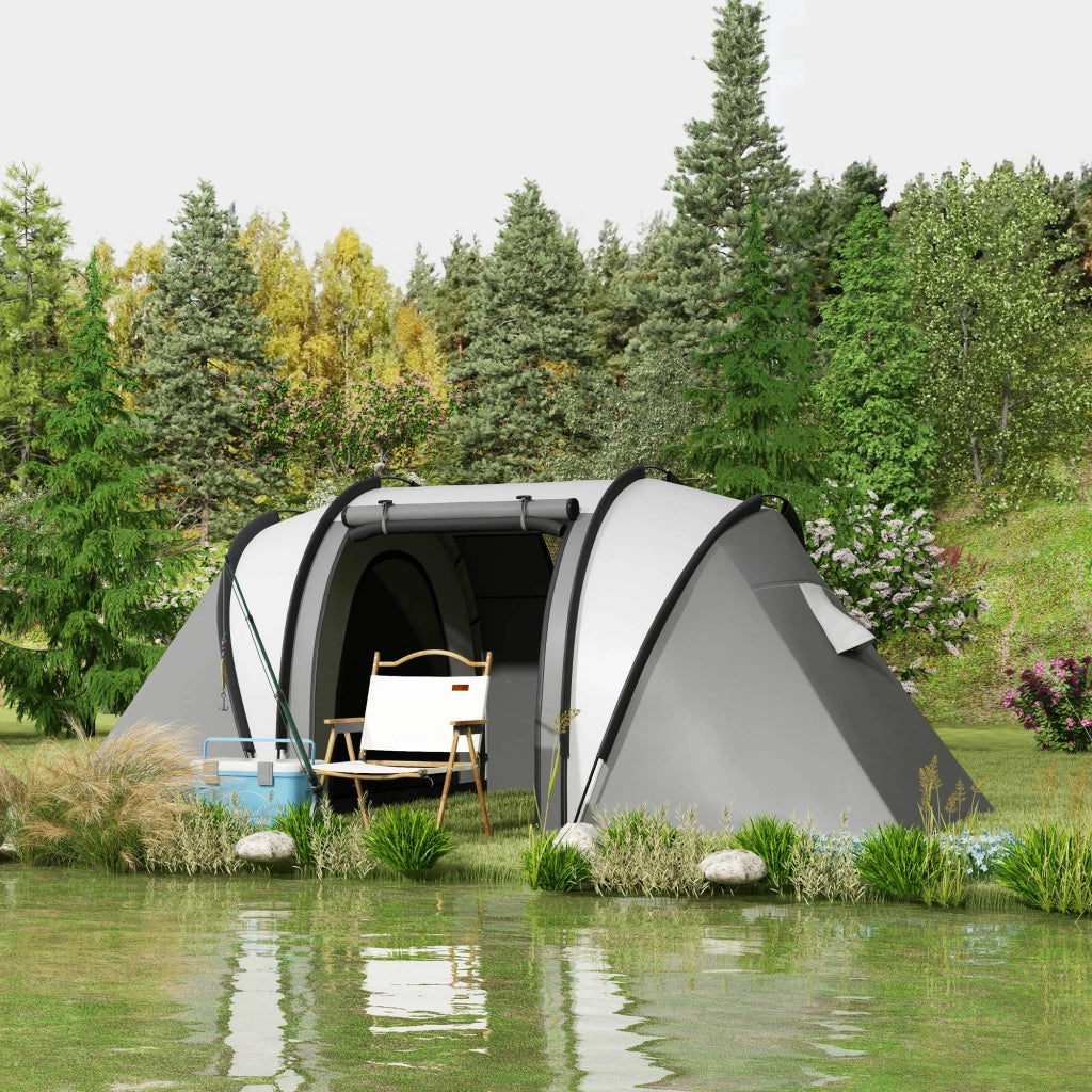 Tenda da campeggio per 4-5 persone impermeabile 3 locali ¨C Zephmum ¨C Grigio