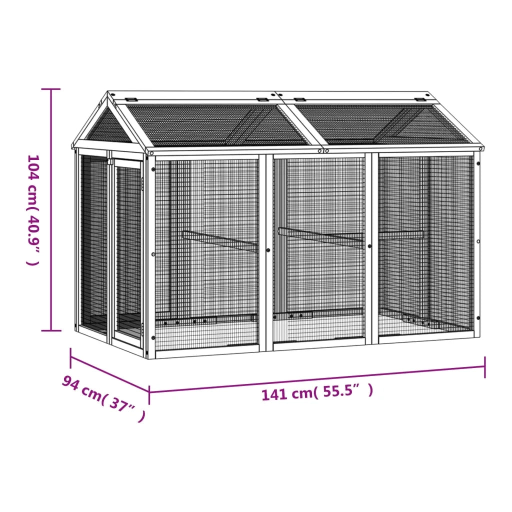 Box per Animali Marrone 141x94x104 cm in Legno Massello di Pino CFW3544771