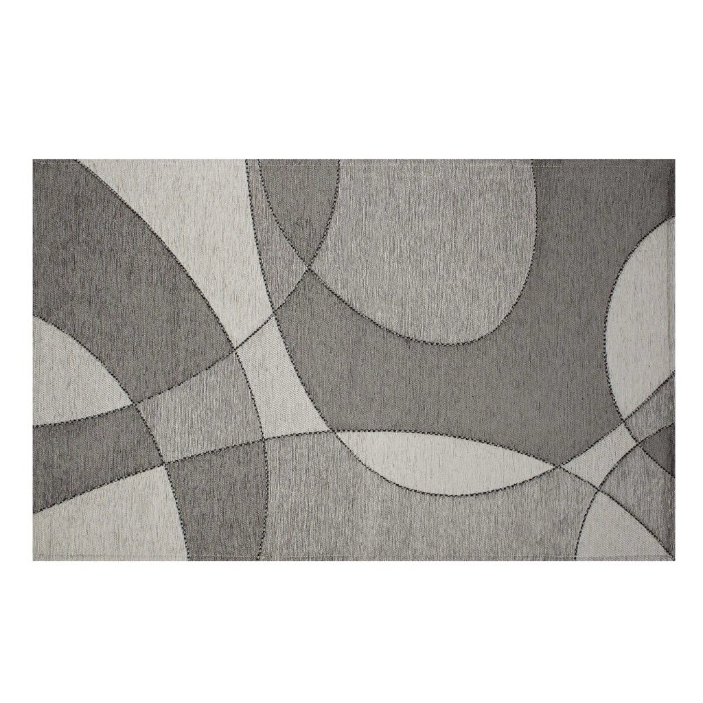 Tappeto Arredo Moderno Morbido in Ciniglia Ingresso Antiscivolo Prodotto Italiano  Soggiorno Camera Salotto Disegni Piazzati Cotone Varie Misure Grande Hills/Grigio - 65x300 cm