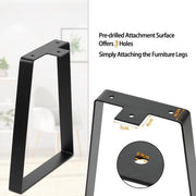 Piedistalli per tavolo, metallo, nero, 35,7 cm, piedistalli trapezoidali per mobili in metallo, materiale in acciaio robusto e design industriale moderno per tavolo da salotto e scrivania DIY