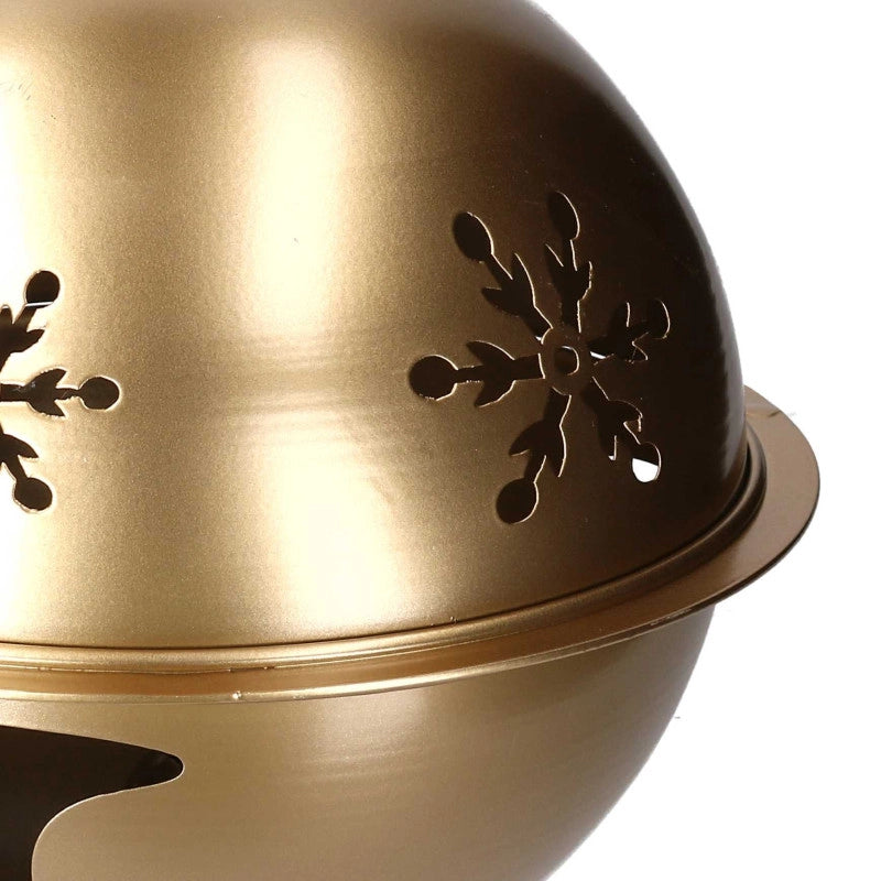 Campanello metallo fiocchi di neve oro cm ø43h46
