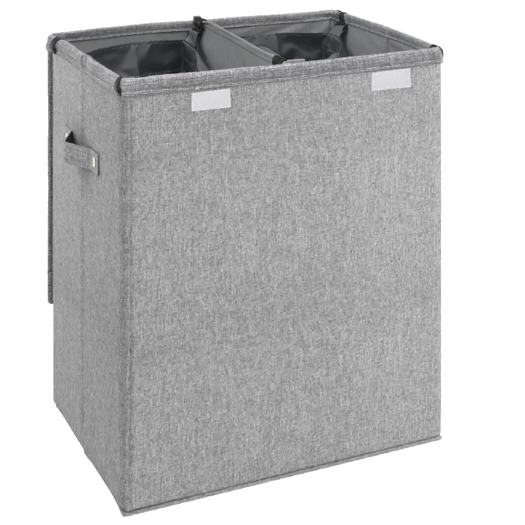 Cesto Biancheria Pieghevole Grigio 51x34,5x59 cm Lino Finto 351040