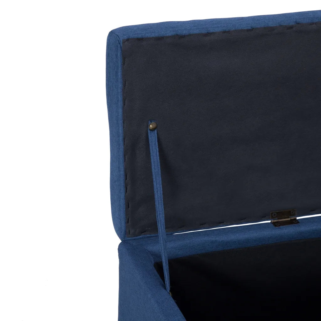 Panca con Vano Portaoggetti 116 cm Blu in Poliestere 281321