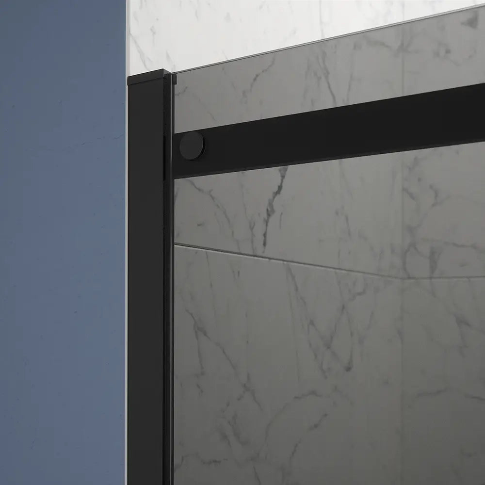 Porta doccia 120cm apertura scorrevole profili nero opaco vetro 8mm fumé h195 | Creta