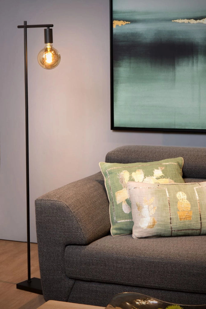Lampada da terra Lucide Leanne nera metallo 152cm E27 40W