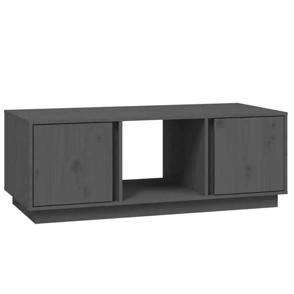 Tavolino da Salotto Grigio 110x50x40 cm Legno Massello di Pino 814426