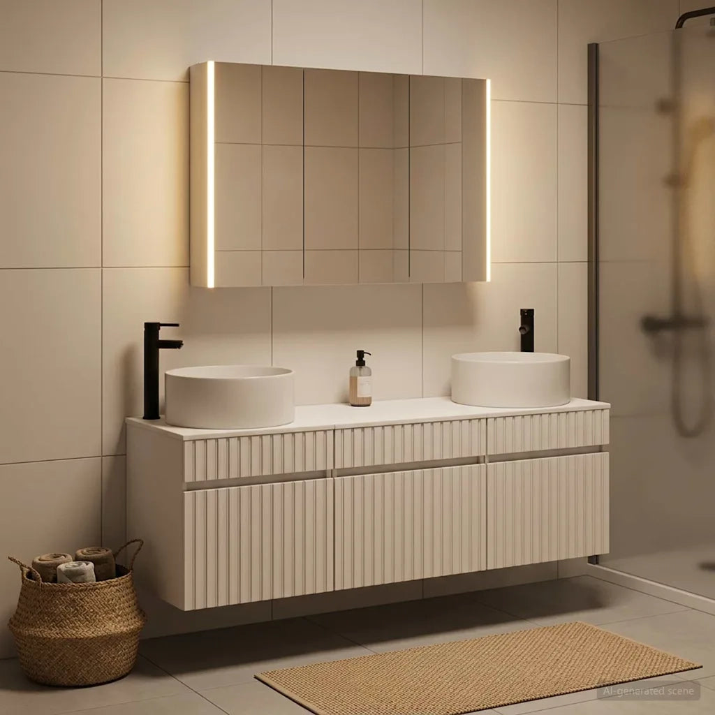 Set di Armadi da Bagno 4 pcs Bianco 103,5 x 15,5 x 70 cm 3406663