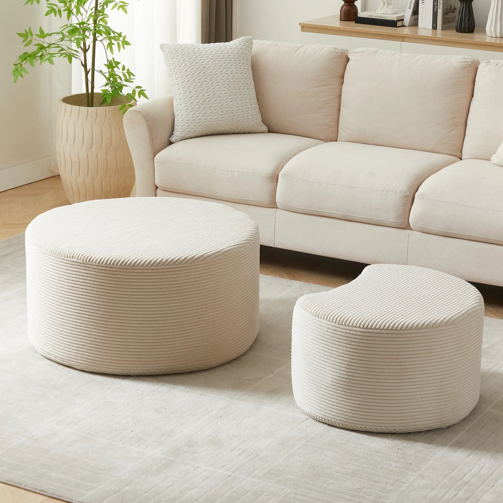 TAVOLINO Set da 2 pezzi 84x28x28 cm in tessuto beige