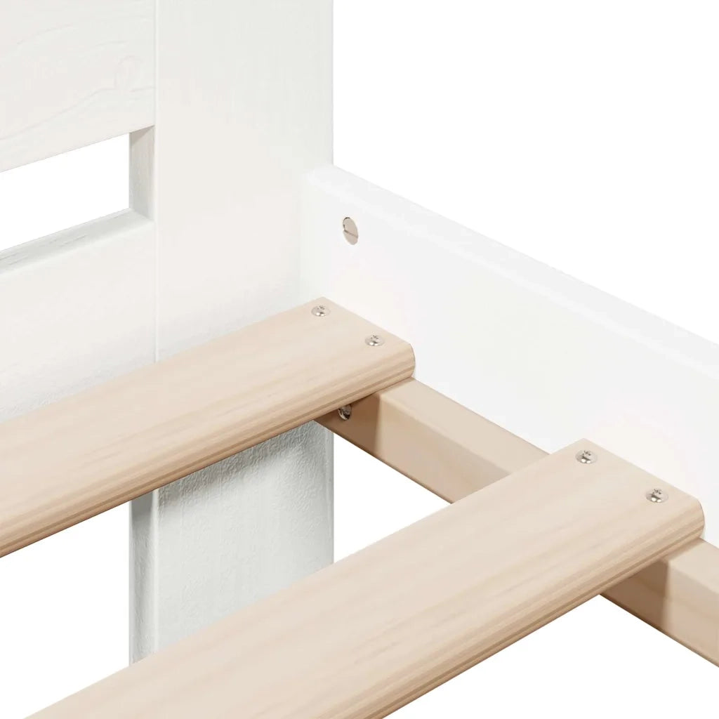 Letto senza Materasso Bianco 180x200 cm Legno Massello di Pino 855464