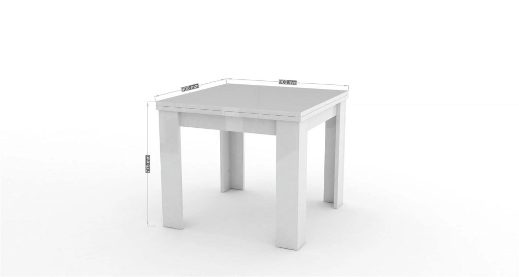 Tavolo da pranzo con apertura a Airin, Made in Italy, Consolle ausiliare da cucina, Tavoloallungabile, cm 90x90h75, Olmo perla