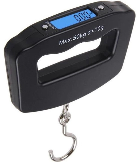 Ponderazione Digitale con Peso Massimo 50 Kg, Display LCD con Hanger, Illuminazione di Fondo, Bilancia Elettronica di Borsa di Alta Qualità