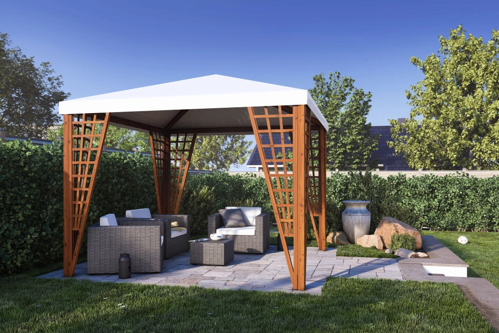 Gazebo Jocker Pocket 300X300 Cm Color Noce Con Copertura Pvc