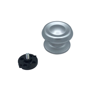 Pomolo fisso per porta SAGUATTI 176/80AB in alluminio argento lucido