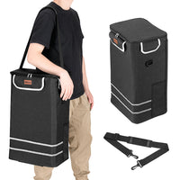 Carrello Spesa Pieghevole 56L Nero Borsa Termica Trolley Portaspesa con Tracolla