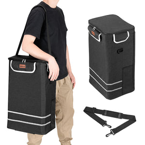 Carrello Spesa Pieghevole 56L Nero Borsa Termica Trolley Portaspesa con Tracolla