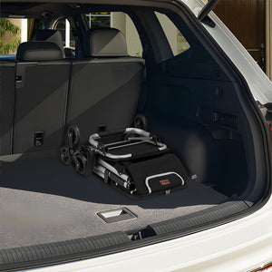 Carrello Spesa Montascale 56L Nero Borsa Termica Trolley Portaspesa con Tracolla