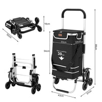 Carrello Spesa Montascale 56L Nero Borsa Termica Trolley Portaspesa con Tracolla